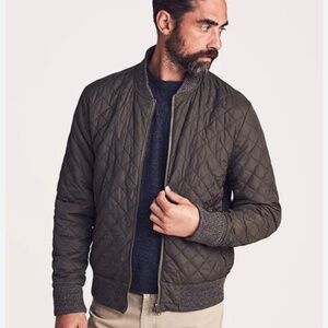 FAHERTY reversible surplus bomber jacket like new size XL - Olive and sage